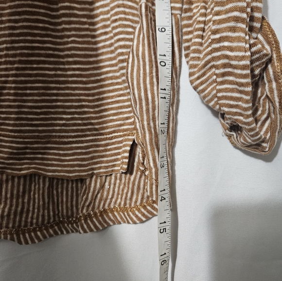 C&C California Tan And White Striped Lightweight Linen Hoodie! - Picture 5 of 7